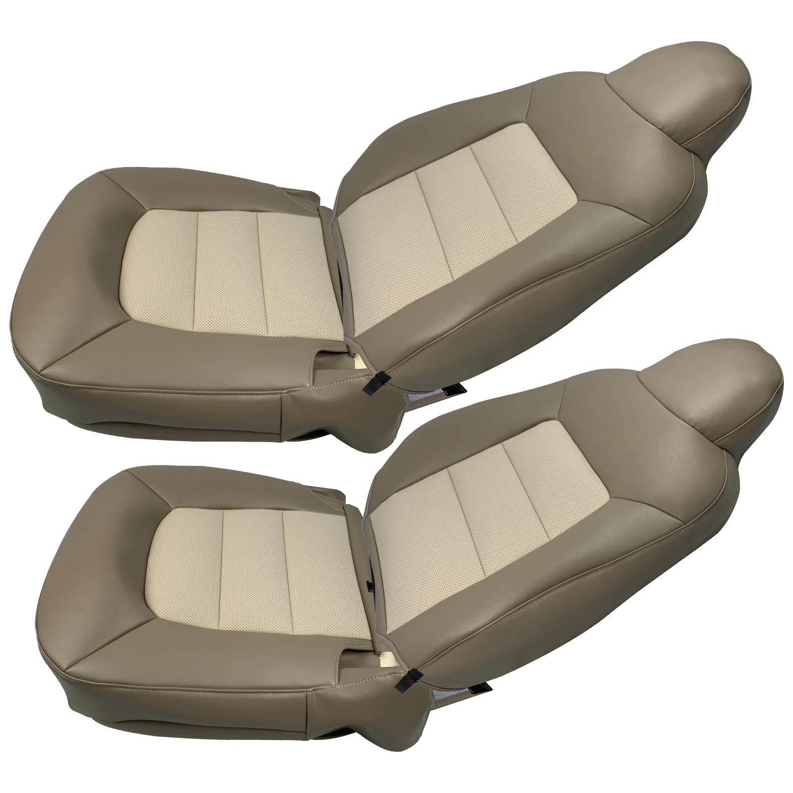 2003-2006 Ford Expedition Eddie Bauer Replacement Leather Seat Cover: Driver Side Bottom, 2-Tone Tan - Richmond Auto Upholstery