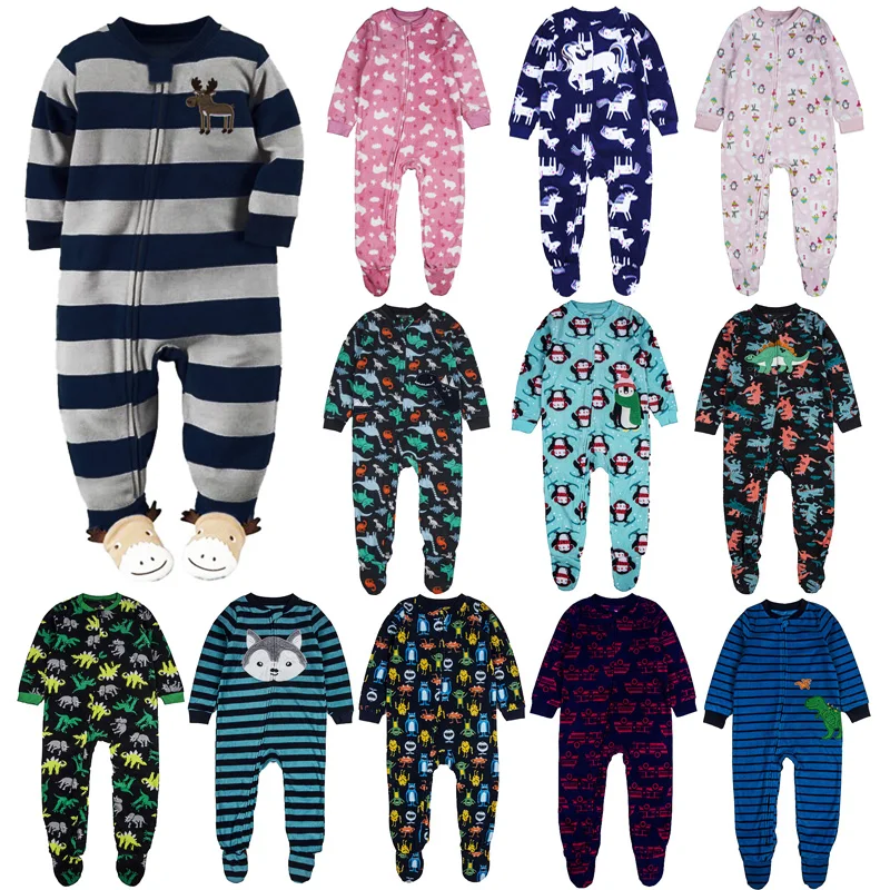 Children's pajamas boys' and girls' one-piece clothes and home clothes Pure velvet is soft kids pajamas