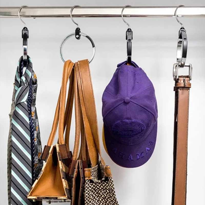 Circle Hat Storage Rack Multipurpose Wardrobe Hanger For Belt Scarf Baseball Hats Stainless Steel Space Save Round Hook 2