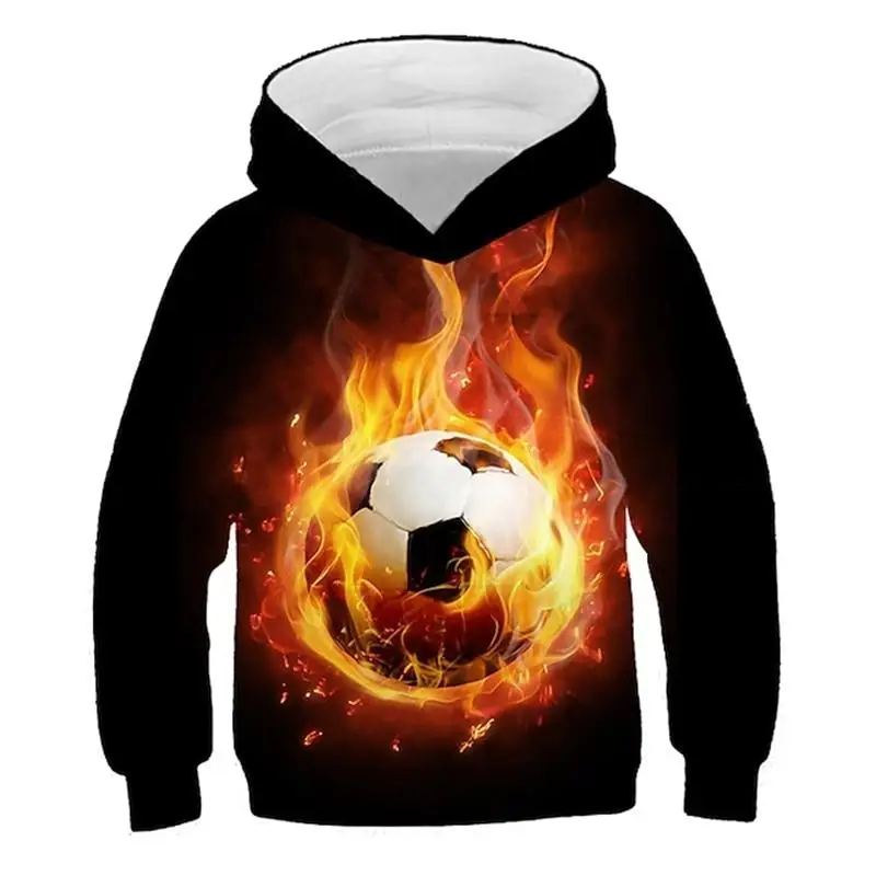 thumbnail image 1 of Sudadera con capucha con estampado 3D de fútbol para hombre, sudadera informal de manga larga, holgada, de gran tamaño, 1 of 4