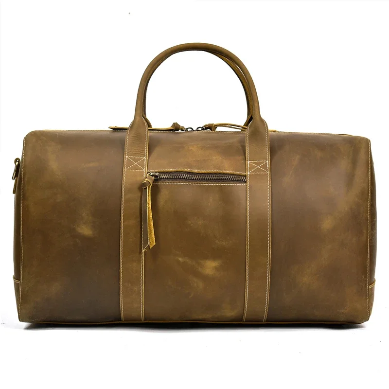 Brown Leather Duffle Bag For Men