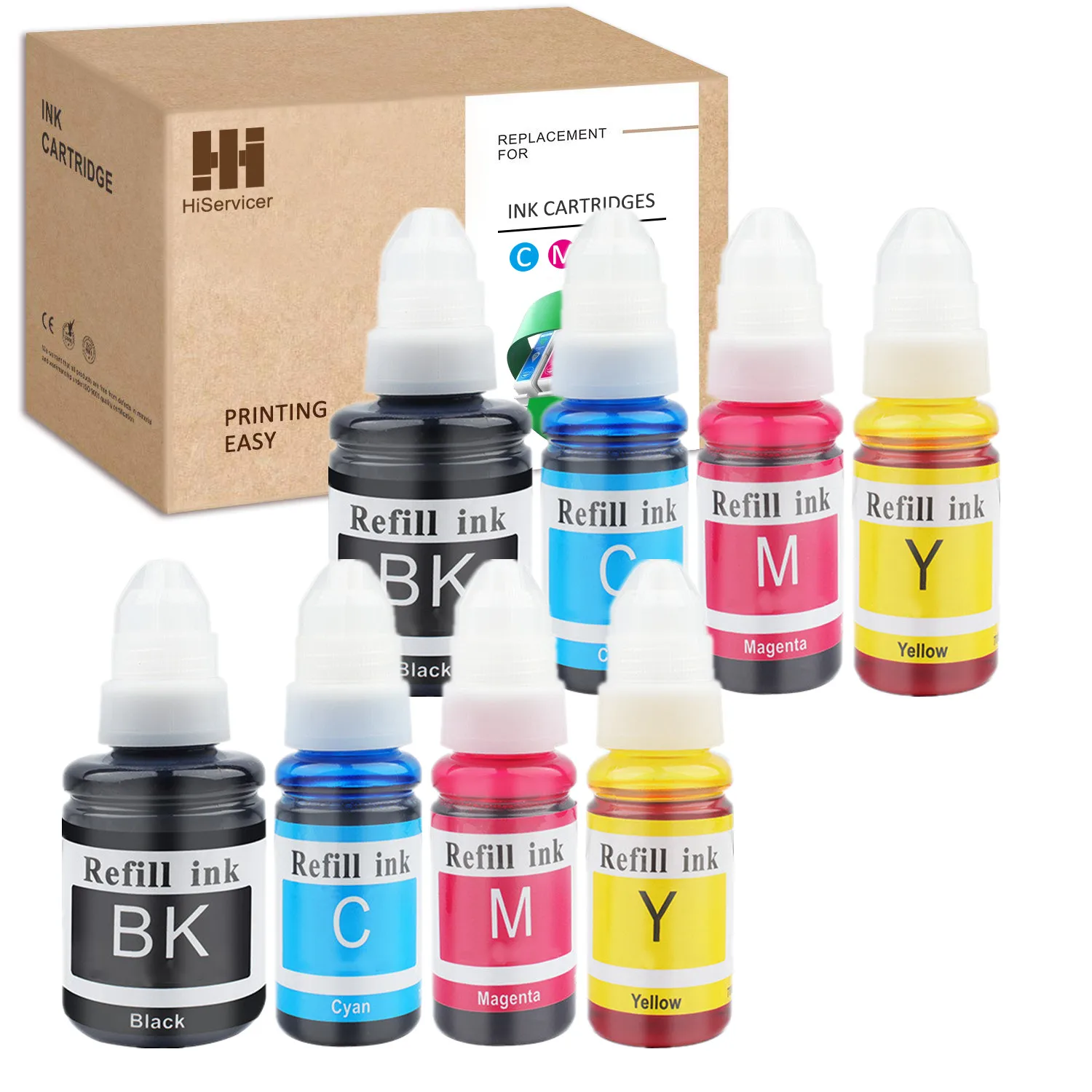 HS Compatible Refill Ink for Canon 590 GI-590 for Pixma G1500 G1510 G2500 G2501 G2510 G3500 G3501 G3510 G4500 G4510 printer
