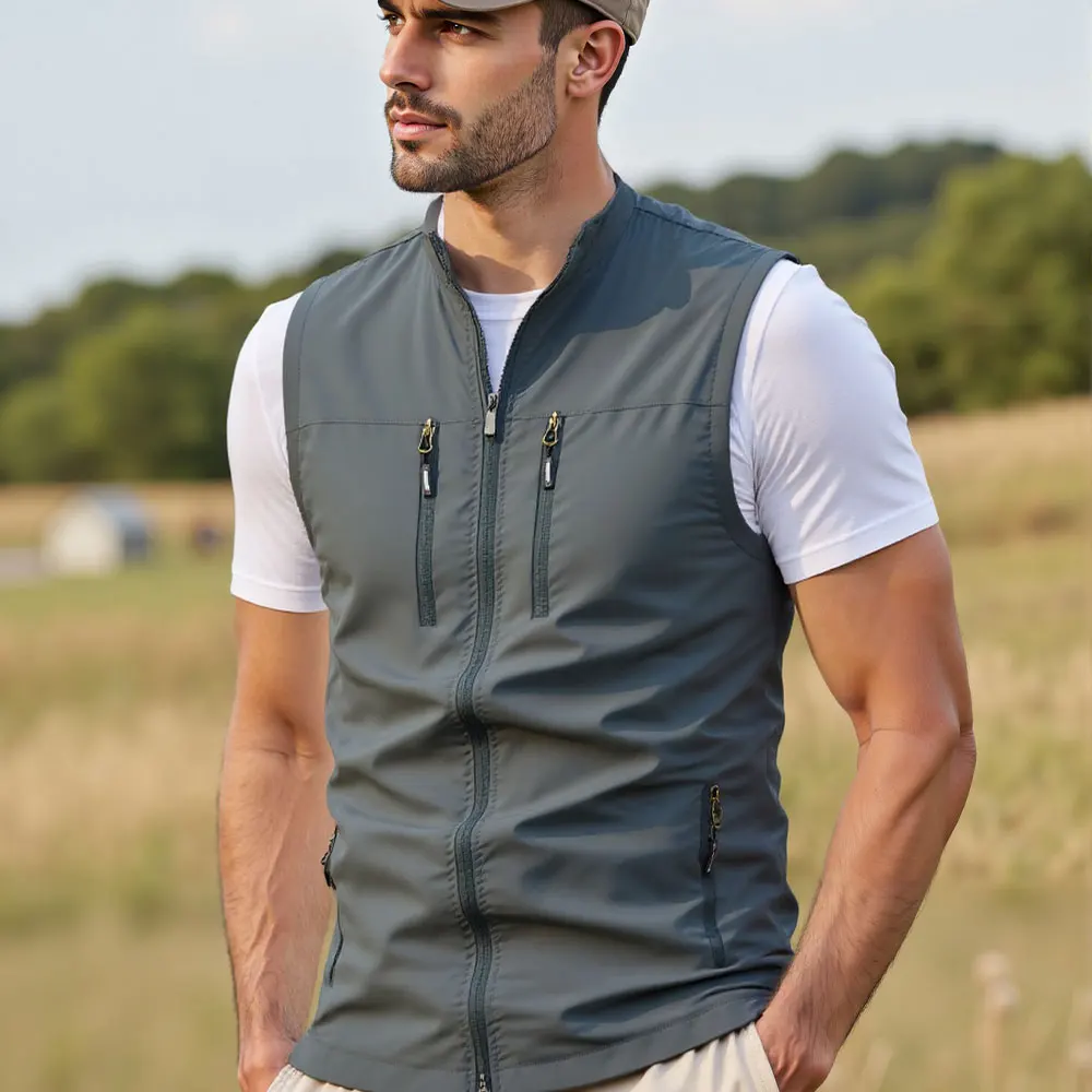 Veste de pêche homme imperméable et respirante pour le printemps, l'été et l'automne
