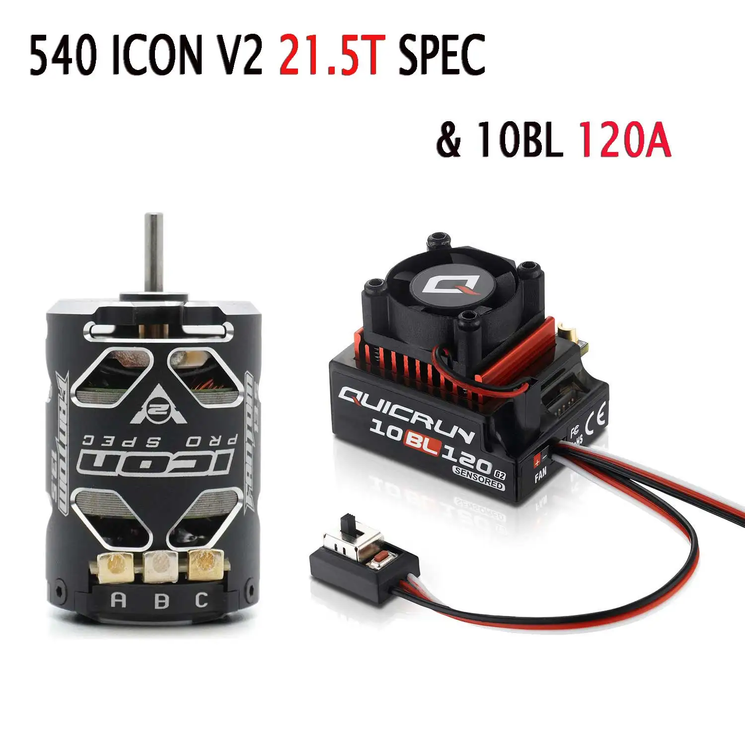 Hobbywing 10BL G2 120A ESC mit 540 ICON V2 SPEC 10.5T 13.5T 17.5T 21.5T Motor 2-3S Sensorgesteuertes Brushless-Combo für 1/10 Drift RC-Auto – Detail 19