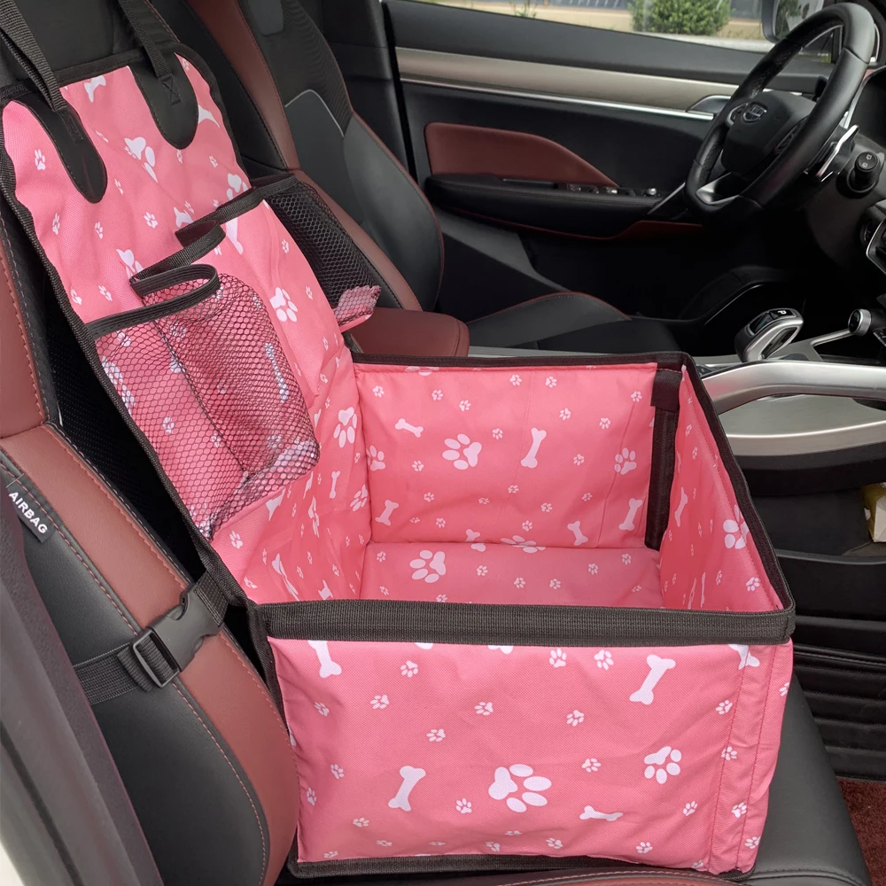 Dog Car Seat With Storage Pockets Scratch Proof Durable Pet Booster Front Seat For Small to Medium Dog dog car seat