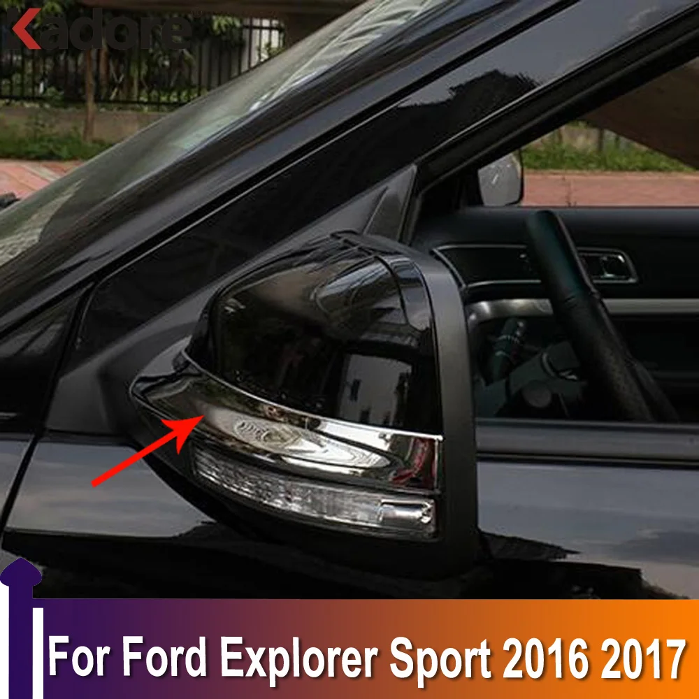 For Ford Explorer Sport 2016 2017 Abs Chrome Side Door Rearview Mirror