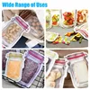 4pcs Reusable Mason Jar Bags Zipper Candy Bag Plastic Cookie Bag Waterproof Food Storage Bag Nut Sandwich Zip Lock Bags Bean Bag 5