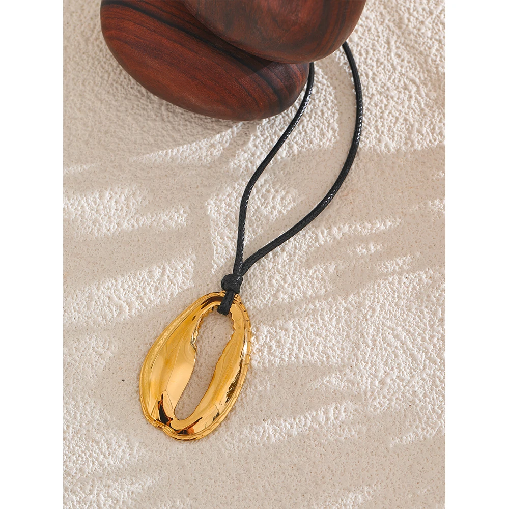 Yhpup Necklace Stainless Steel Metal Shell Trendy Jewelry