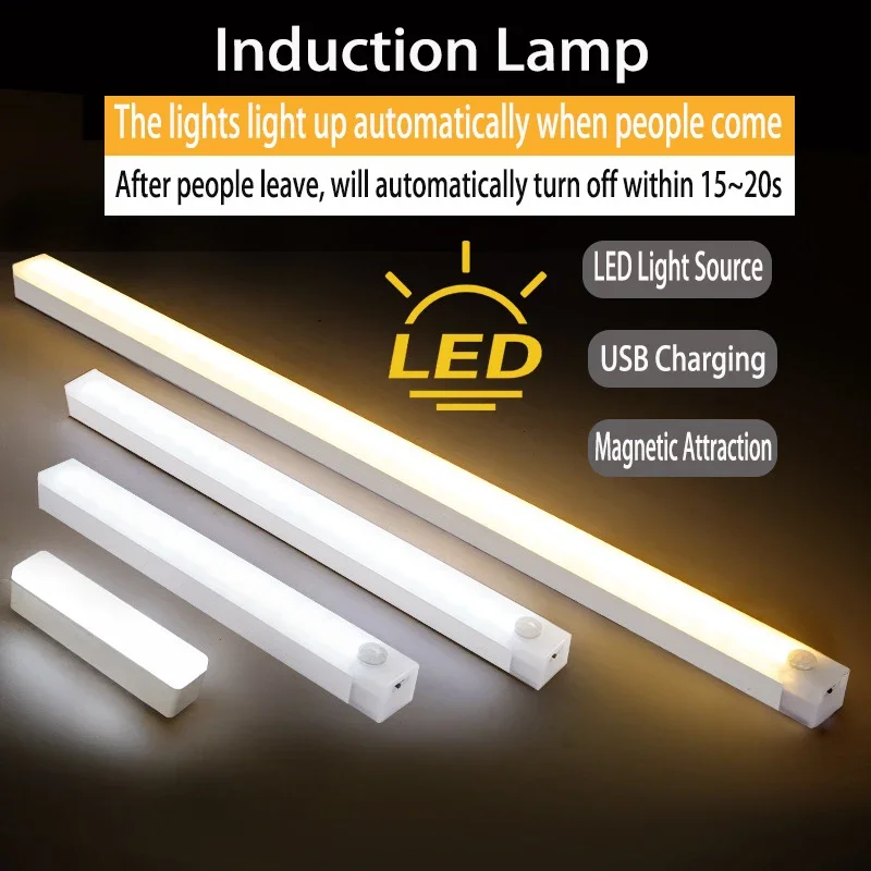 Description Picture 2 of itemPIR Motion Sensor LED Under Cabinet Lamp Rechargeable Night Light Stairs Closet Room Aisle Tube Bar Detector Bulb