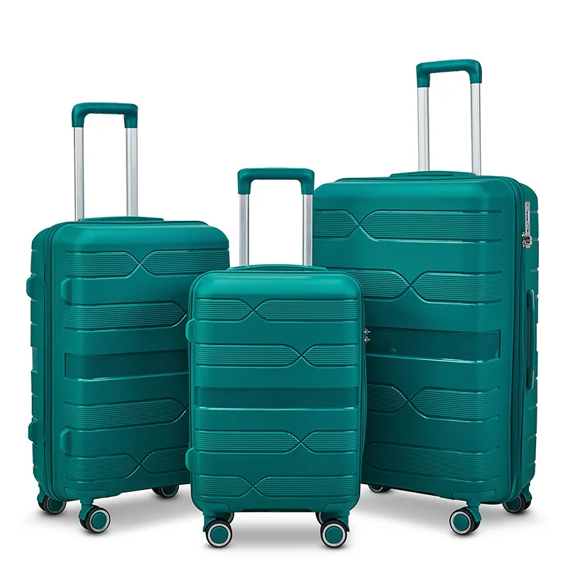 New 3PCS Pp Luggage Case Gift Password Suitcase 20/24/28 Inch Universal Wheel Boarding Check-In Bag
