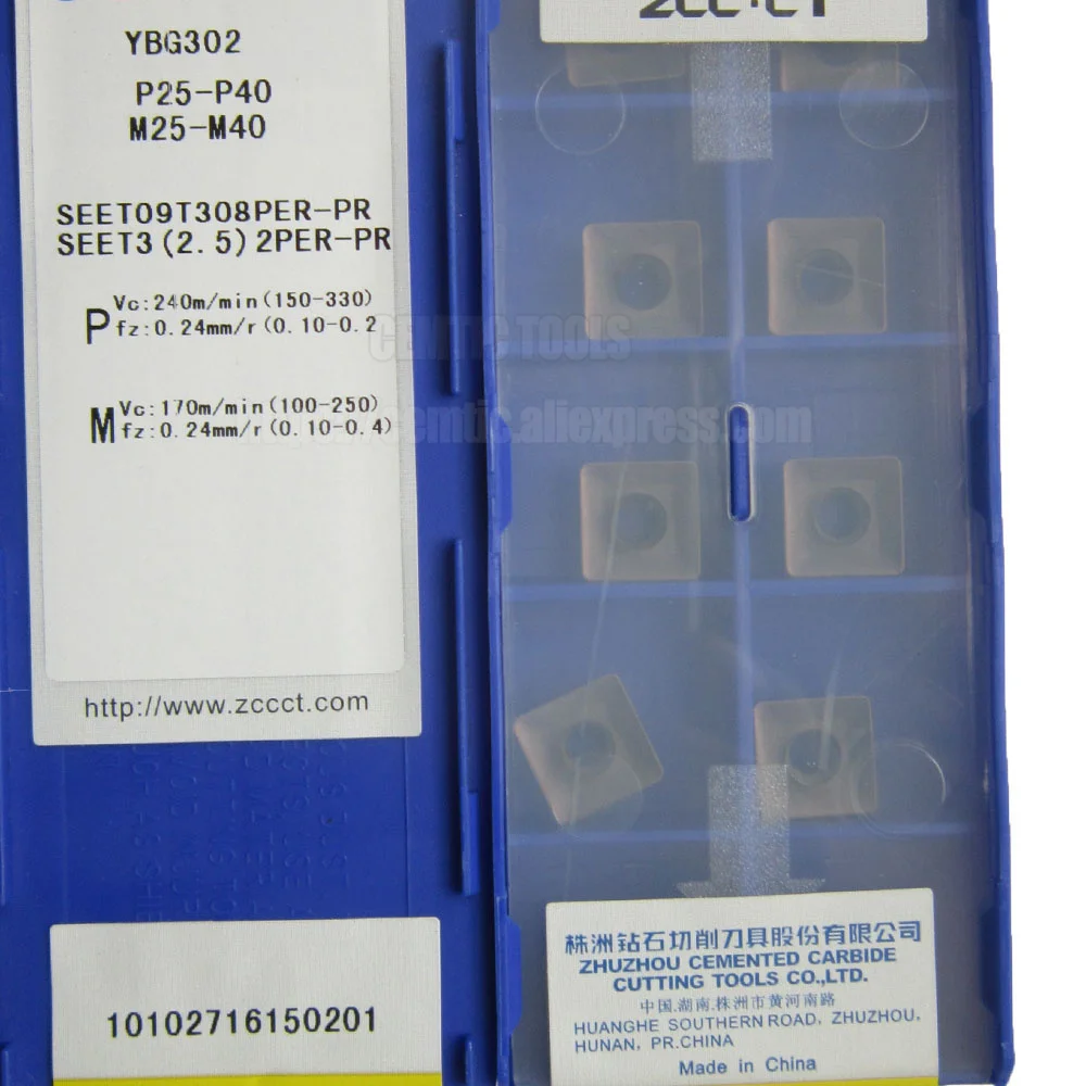 

SEET 09T308 PER-PR ZCC CNC фрезы токарные инструменты из нержавеющей стали YBG302 SEET09T308PER-PR