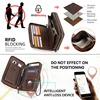 Litchi Patterned Cow Leather RFID Anti-theft Metal Double Zipper Combination Lock Travel Passport Bag  Clutch Bag Long Wallet 3