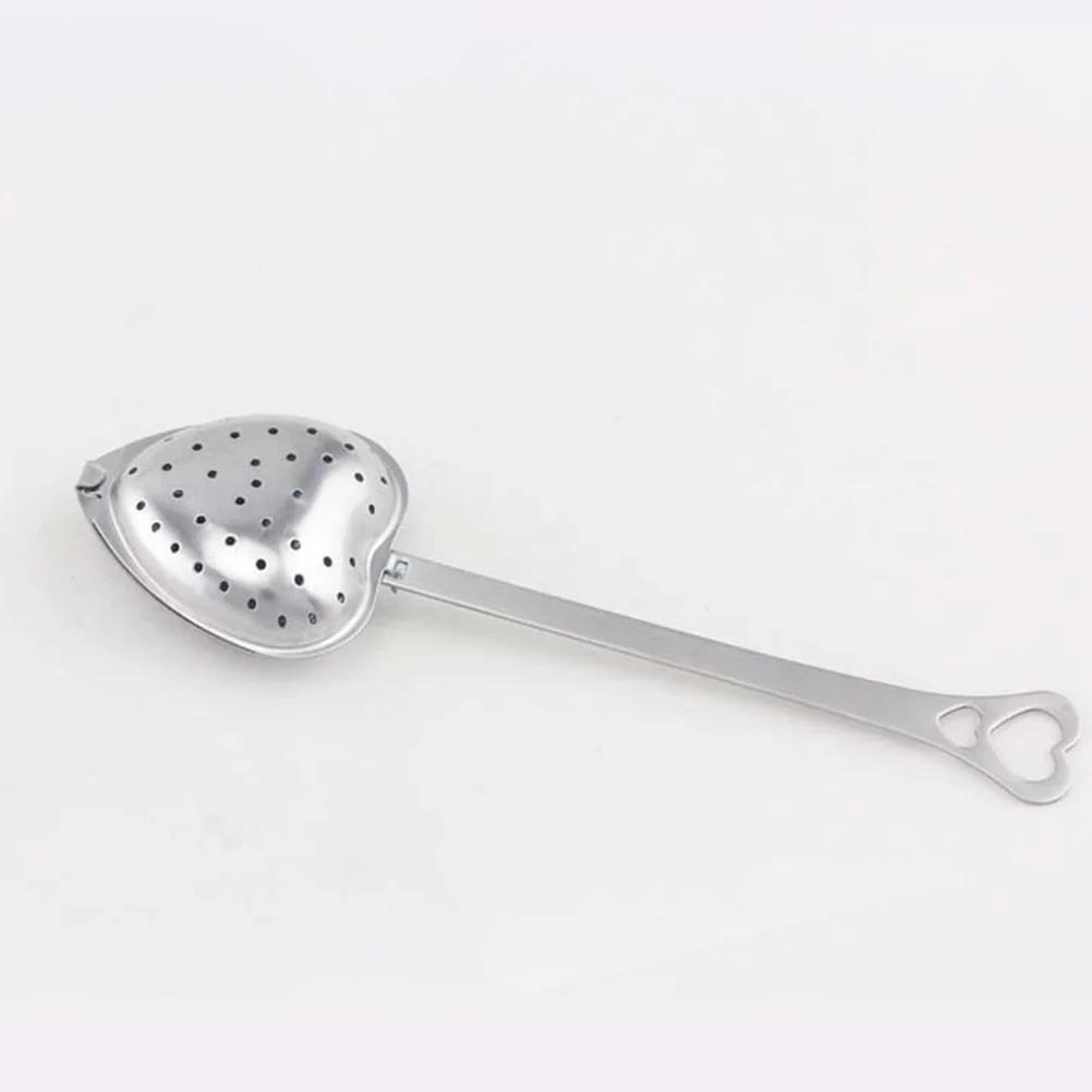 

Tea Filter Long Grip Handle Heart-shaped Tea Sink Stainless Steel Mesh Heart Shaped Tea Strainer Spoon Tea Infuser Spoon