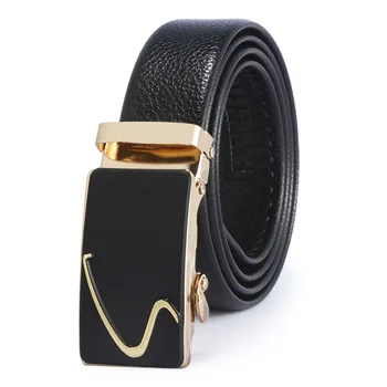 Man PU Leather Belt High Quality Men Business Belt Golden Automatic Buckle Waist Buckle Rhinestone Decoration Males Luxury Belt 1