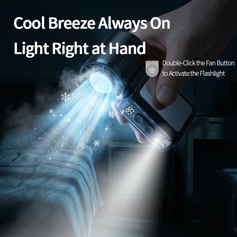 Portable Handheld Cooling Fan With Digital Display And Mirror_voghion.com