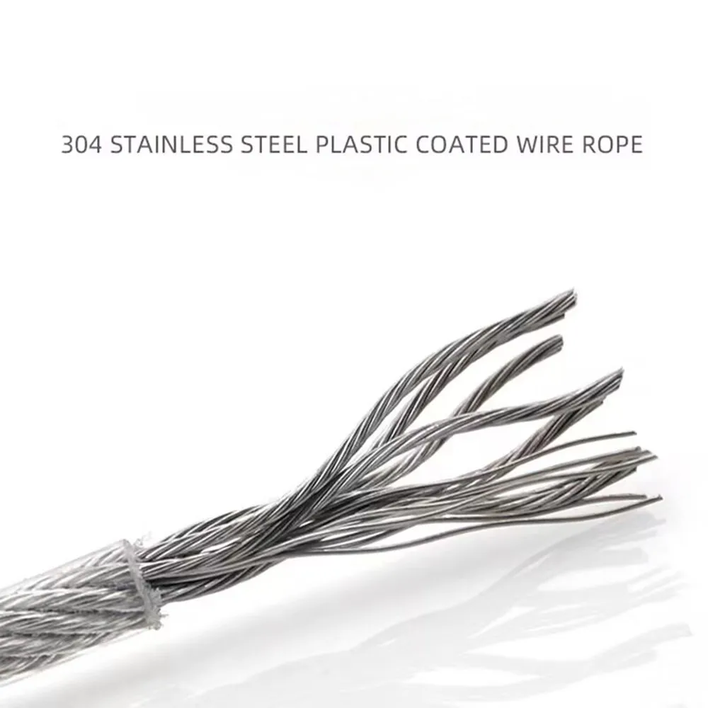 PVC 304 Stainless Steel Stranded Wire Rope Soft Cable Transparent Stainless Steel Clothesline