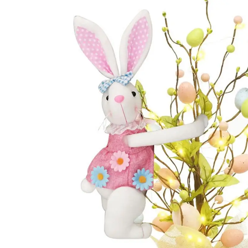 

Stuffed Bunny Toy Cute Easter Rabbit Vase Hugger Plush Easter Decor Toy For Dining Room Living Room Bedroom Kidroom Dorm
