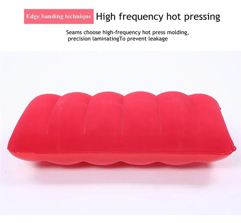 Description Picture 4 of item47x30cm Air Cushion Pillows Outdoor Camping Sleep Cushion Folding Square Lnflatable Pillows Travel Backrest Plane Head Rest Big