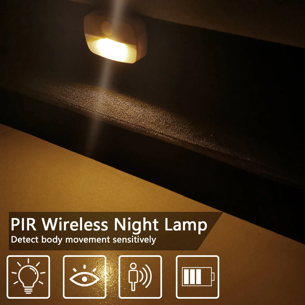 Motion Sensor Night Light PIR Human Infrared Activated for Wall Hallway Bedroom Closet Stair