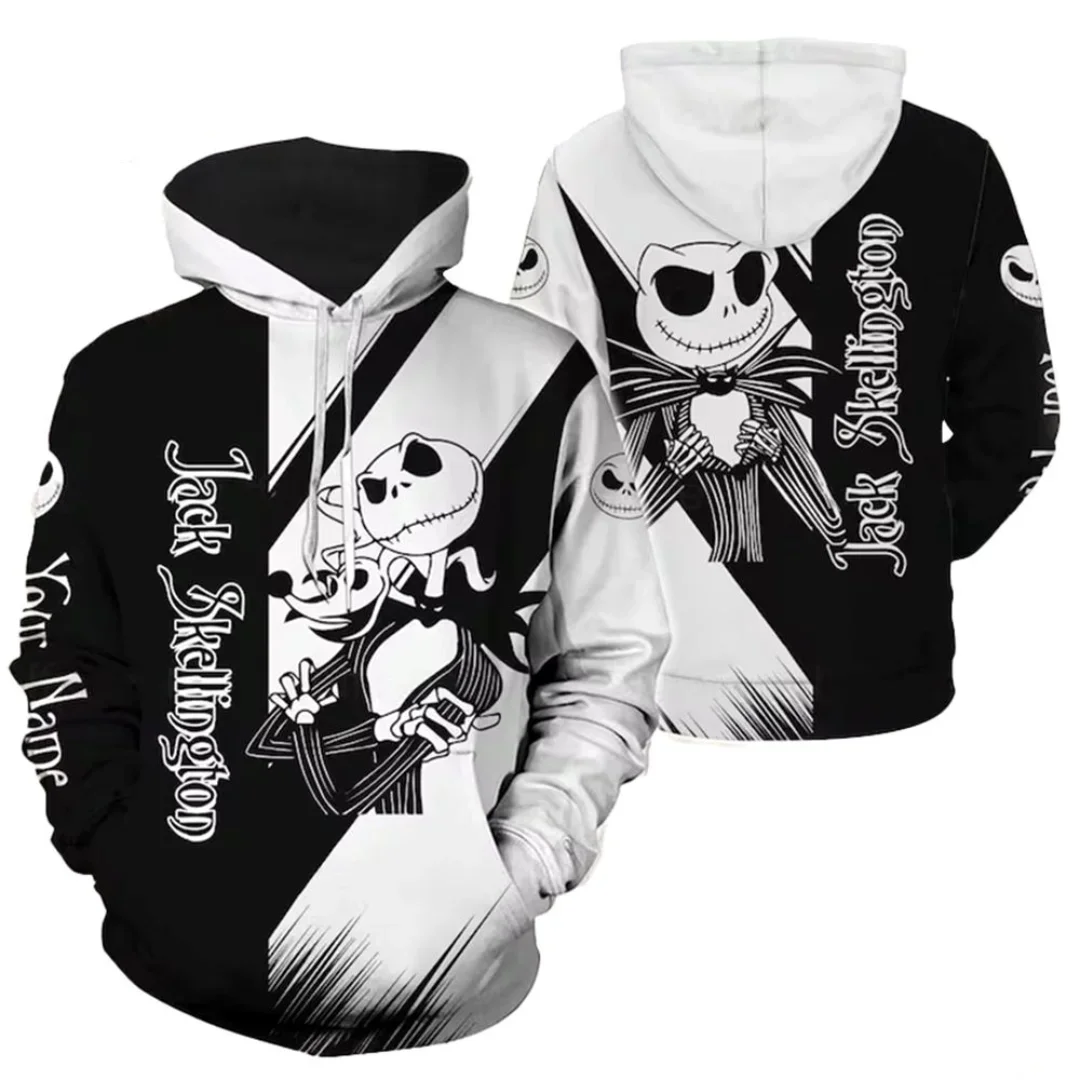 

The Nightmare Before Christmas Jack Skellington 3d Hoodie Men Fashion Sweatshirts Disney Halloween Harajuku Casual Zipper Hoodie