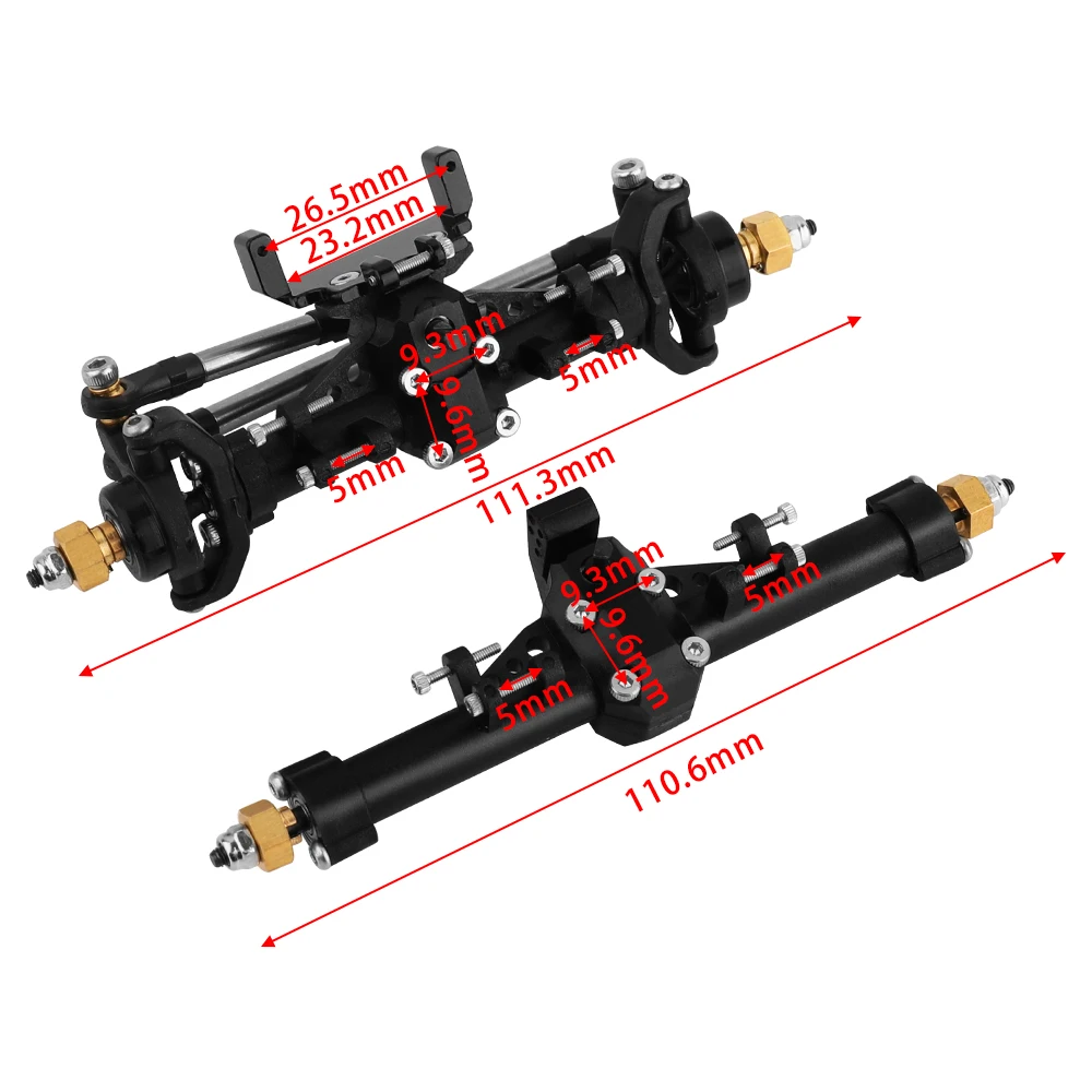 Détail du renfort plastique sur l'essieu droit avant/arrière pour Axial SCX24 C10 90081