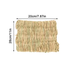 Natural Straw Grass Mat for Small Animals - Woven Hay Bedding and Resting Mat (20 28cm)