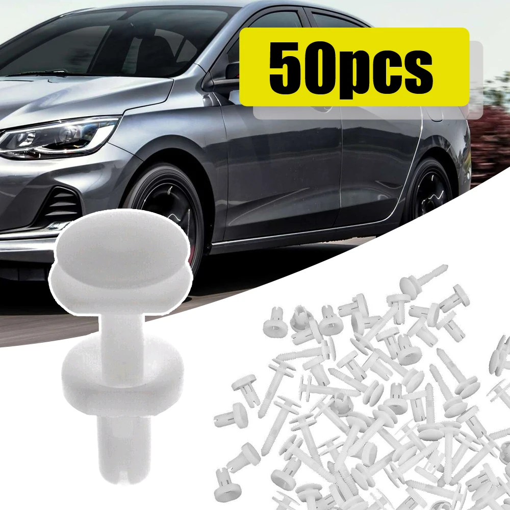 

50pcs White Push Type Retainer Clips Door Trim Panel Fit Auto Door Trim Panel Side Car Accessories for GM Truck Chevrolet