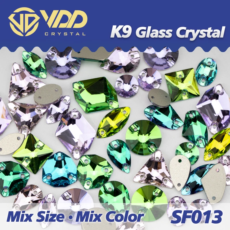 VDD SF002 Kristall AB Mix Größe AAAAA K9 Glas Aufnähsteine zum Aufnähen, flache Rückseite, für Kleidung, Accessoires, Hochzeitskleider – Detail 17
