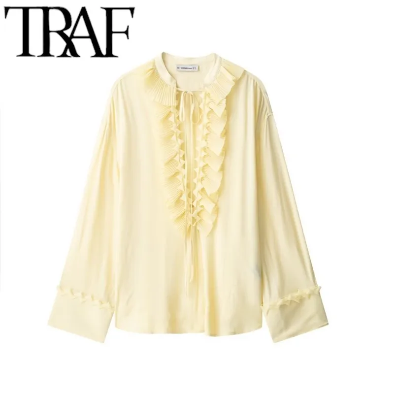 TRAF 2025 Woman Fashion Loose V-neck Skirt Shirt Sets Casual Slim High Waisted Skirt Suits Spring Summer - Image 3