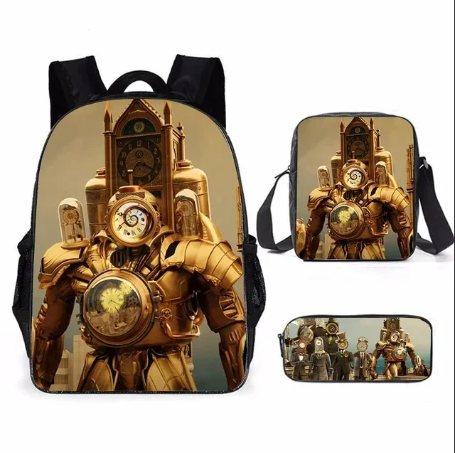 

Cartoon Cool Skibidi Toilet Schoolbag Toilet Man Cartoon Student Fashion Trend Shoulder Burden Reduction Backpack Versatile