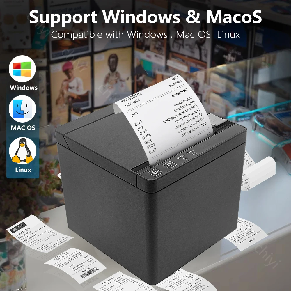 Xprinter XP-T890K 영수증 프린터 고속 200mm/s QR 코드 형식 인쇄 지원 복권용 영수증 프린터