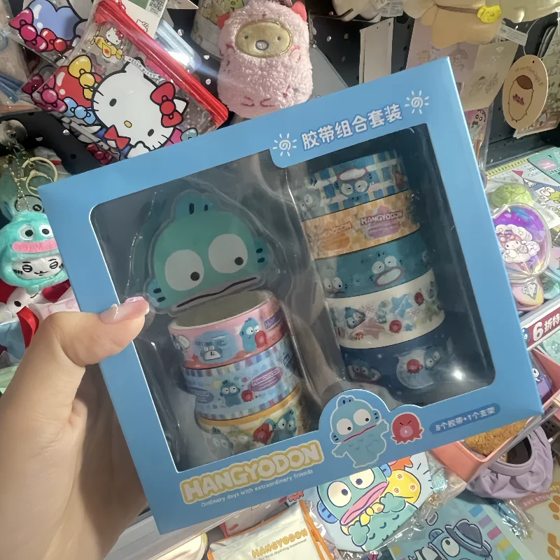 

Kawaii Sanrio канцелярские наклейки, бумажная лента Hangyodon с уродливой рыбой, ручная запись, книжка, материал, наклейка, лента, коробка, подарок на день рождения