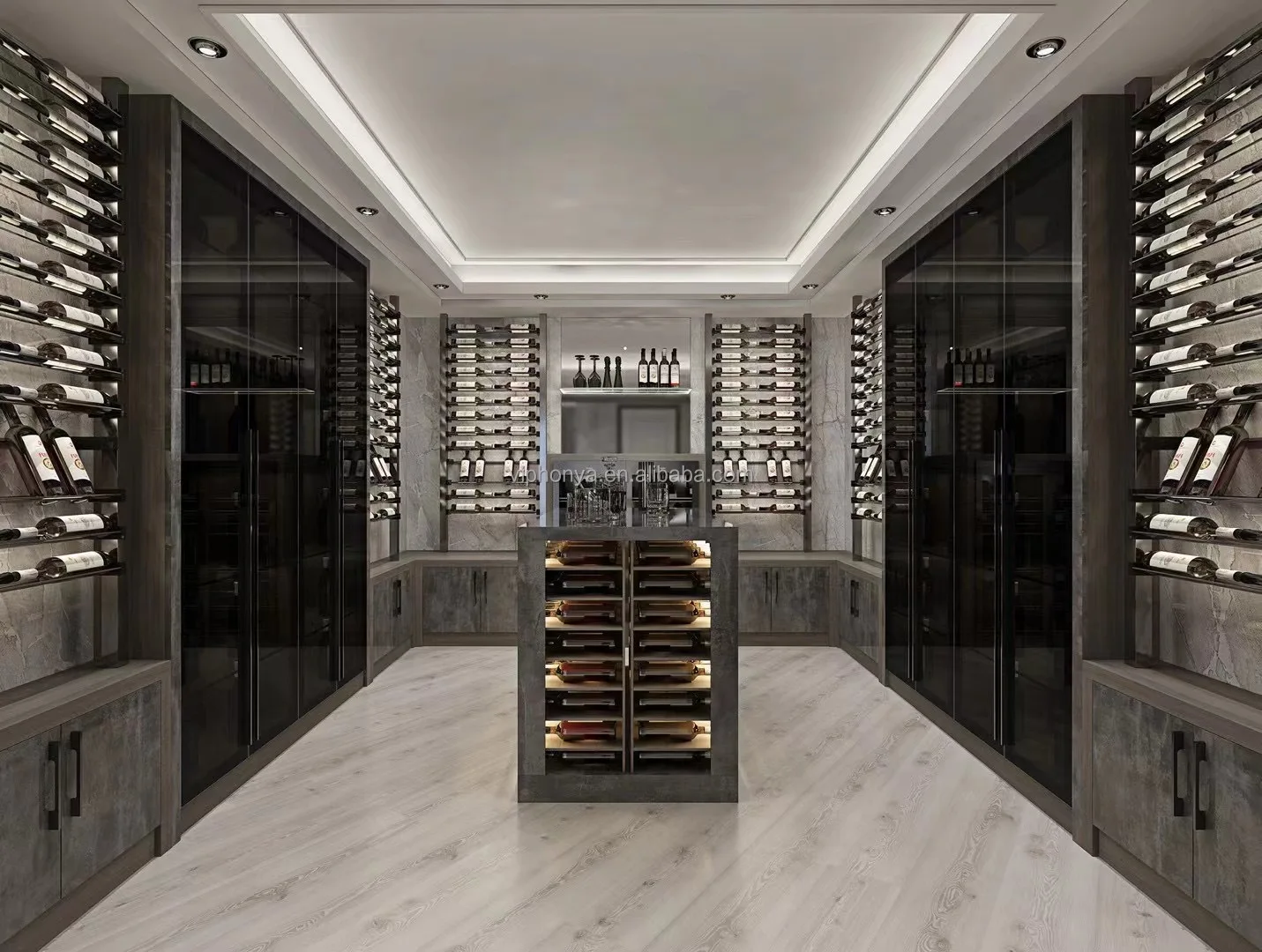 Wall Wine Racks /wine Cabinet /wine Cellar With Glass Or Metal Door
