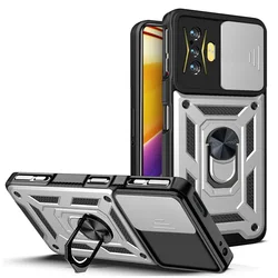 Shockproof Armor Car Holder Phone Case Cover for Redmi K40 Gaming (GRAY)