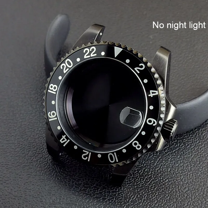 40MM Sapphire Glass GMT Bidirectional Rotation Watch Case with Accessories
