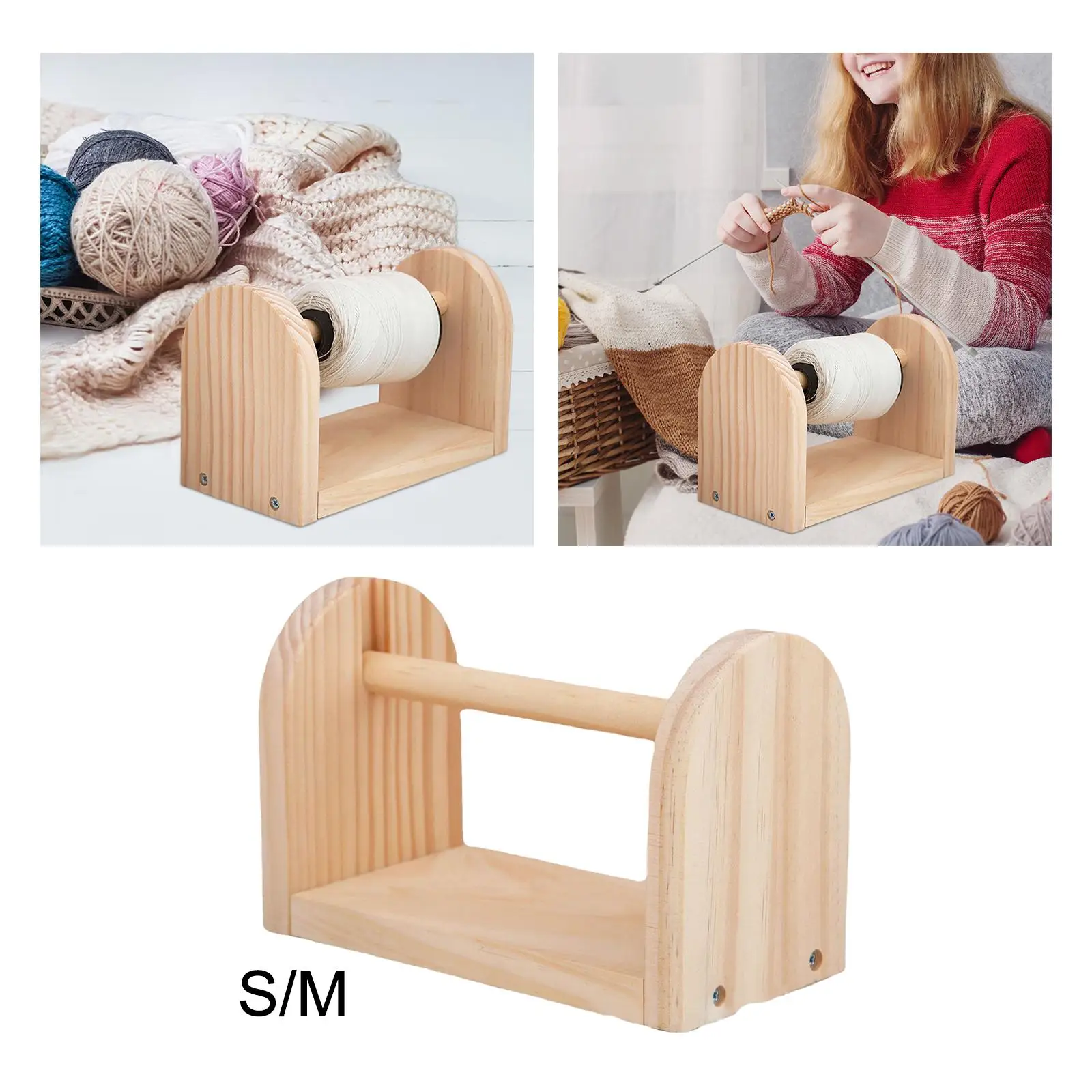 Crochet Yarn Holder Solid Wood Portable Thread Yarn Spindle Bobbin Spool Thread for Craft & Sewing DIY Skein Cord Knit Fitments