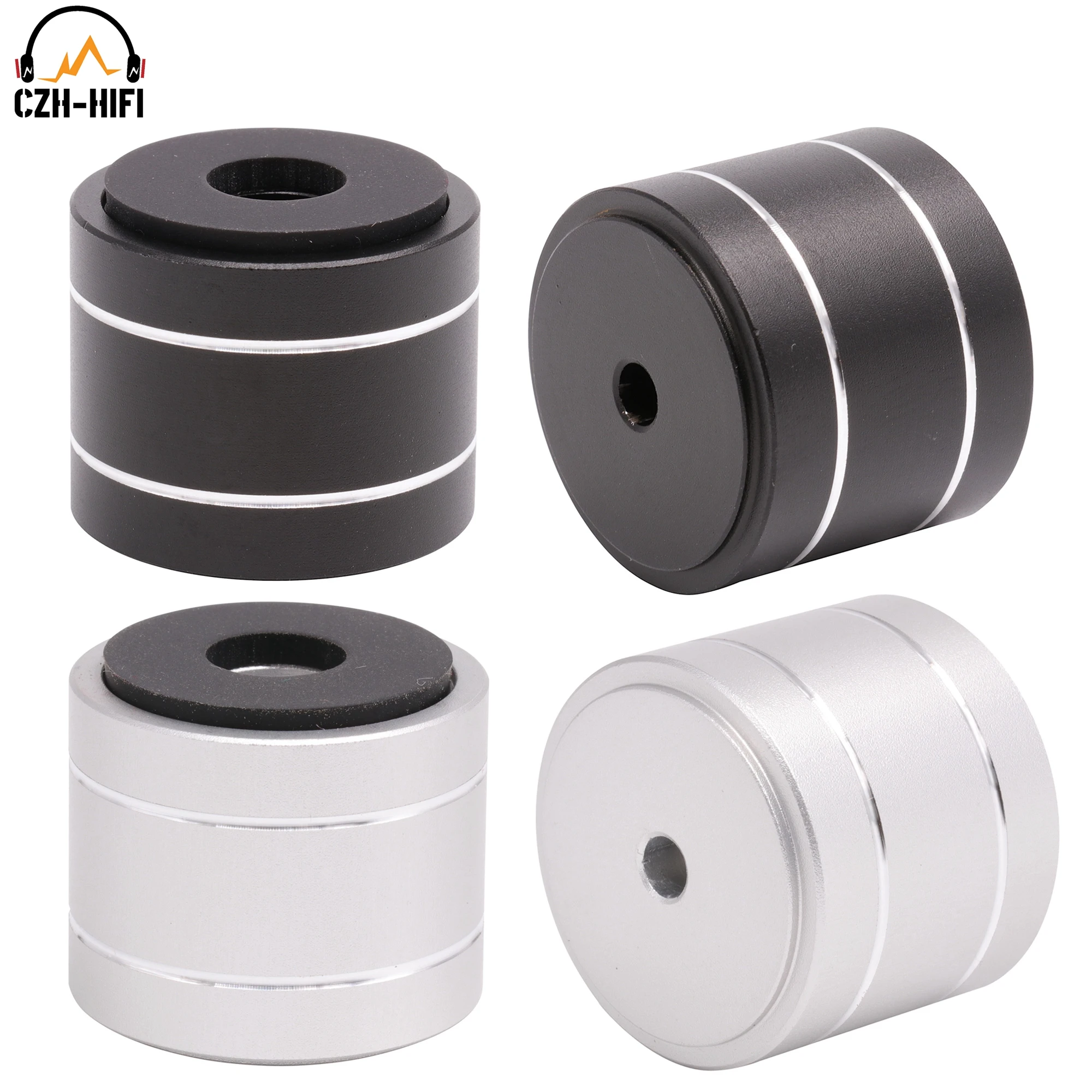 30x25mmCNCMachinedSolidAluminumIsolationStandBaseFeetPadforSubwooferAudioSpeaker