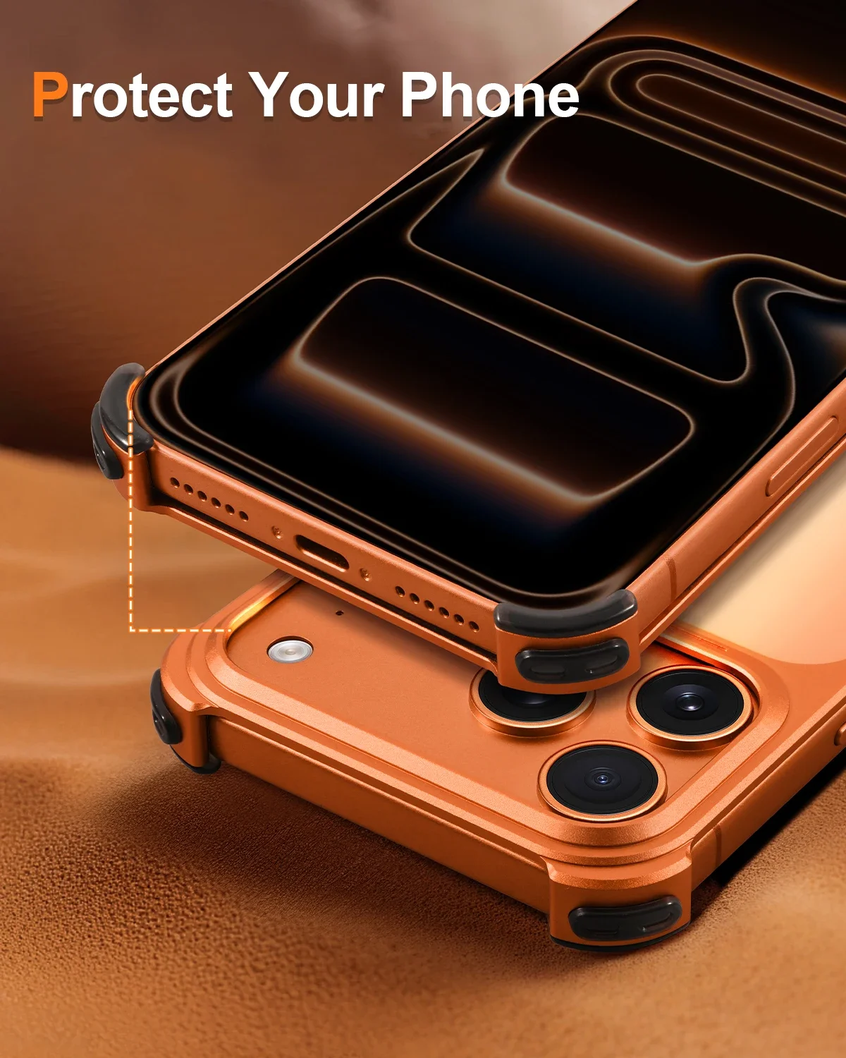 Sleek Metal Phone Case with Military-Grade Drop Protection