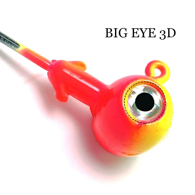 JYJ 다채로운 해머 모양 지그 헤드 후크, 낚시 후크 지그, 부드러운 미끼 미끼, 큰 3D 눈, 3.5g, 5g, 7g, 10g, 14g