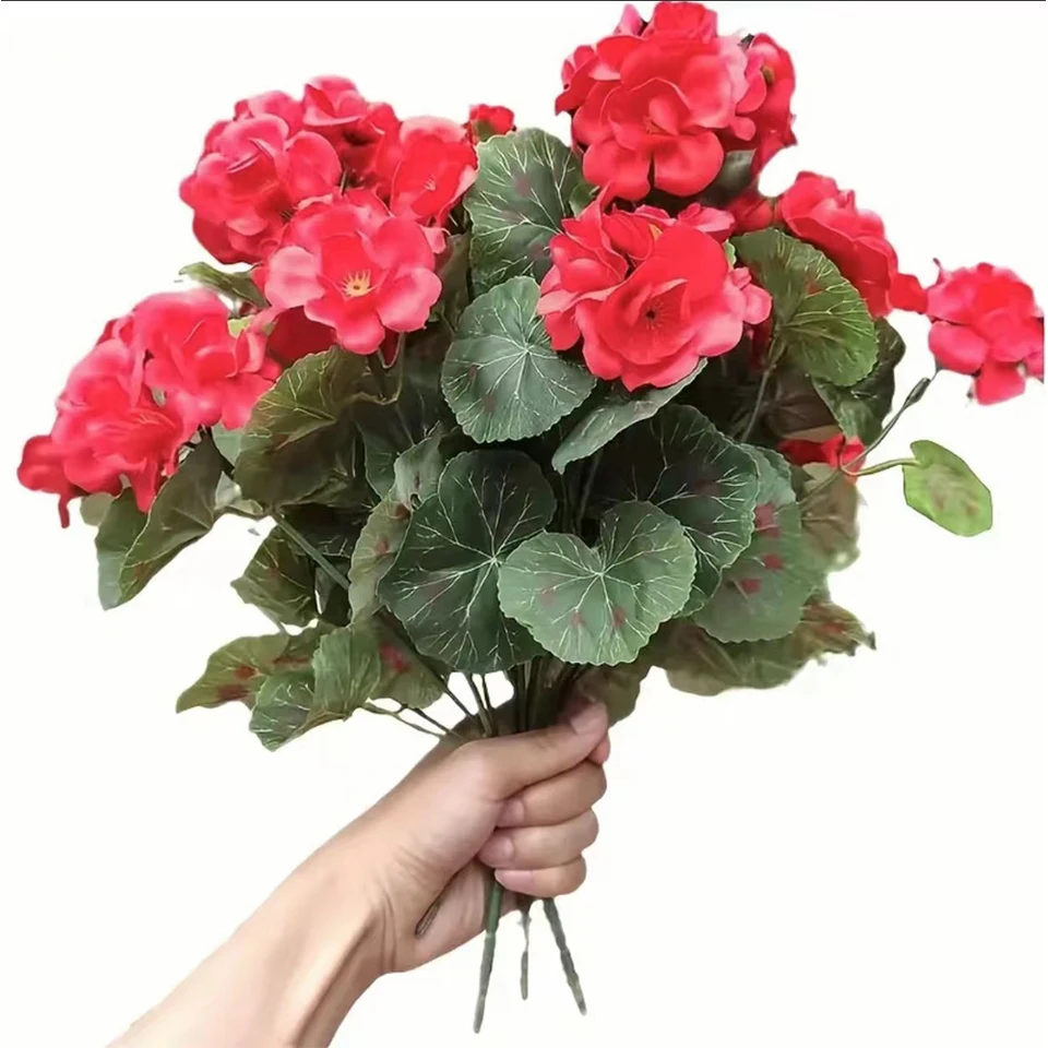 Artificial Geraniums Flowers for Home and Garden Decor