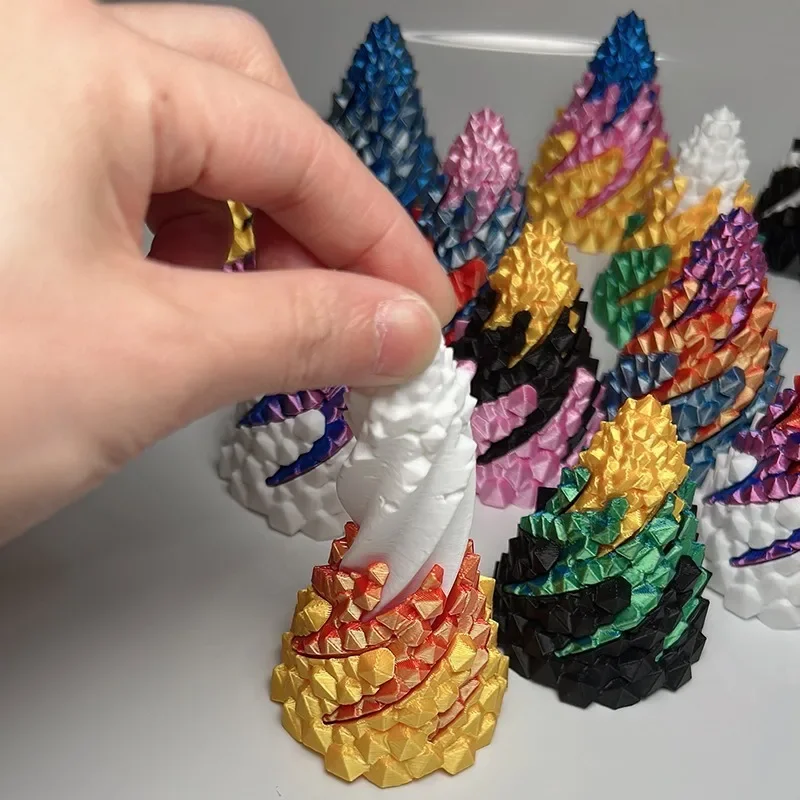 Stress Relieving Toy 3D Spiral Pyramid Rotating Stone, Impossible Passthrough Fidget Helix Puzzle for Home Office Desk