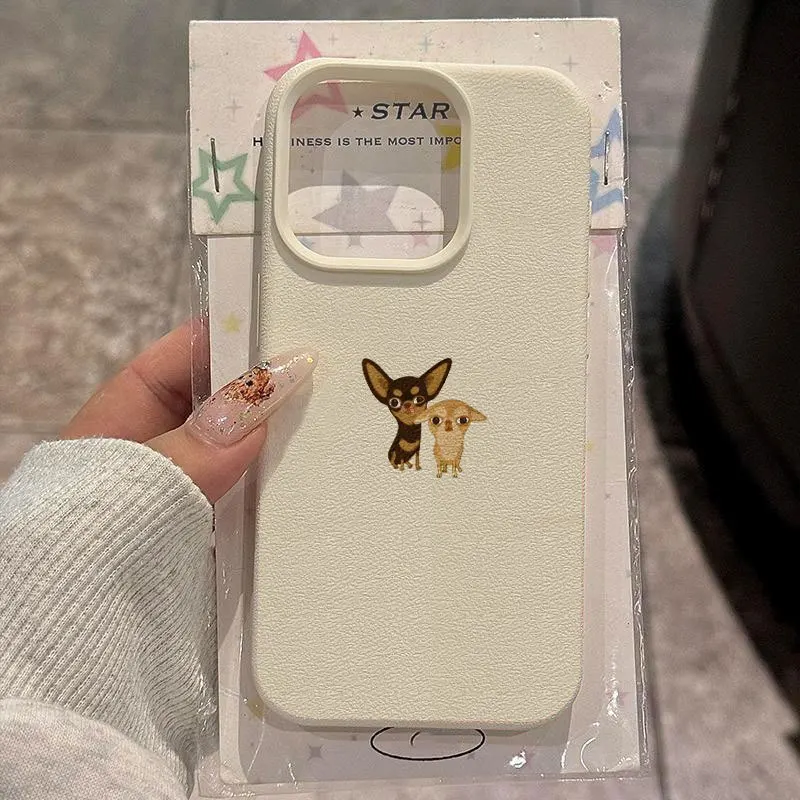 Adorable Chihuahua Puppy Cartoon Shockproof Phone Case Cover