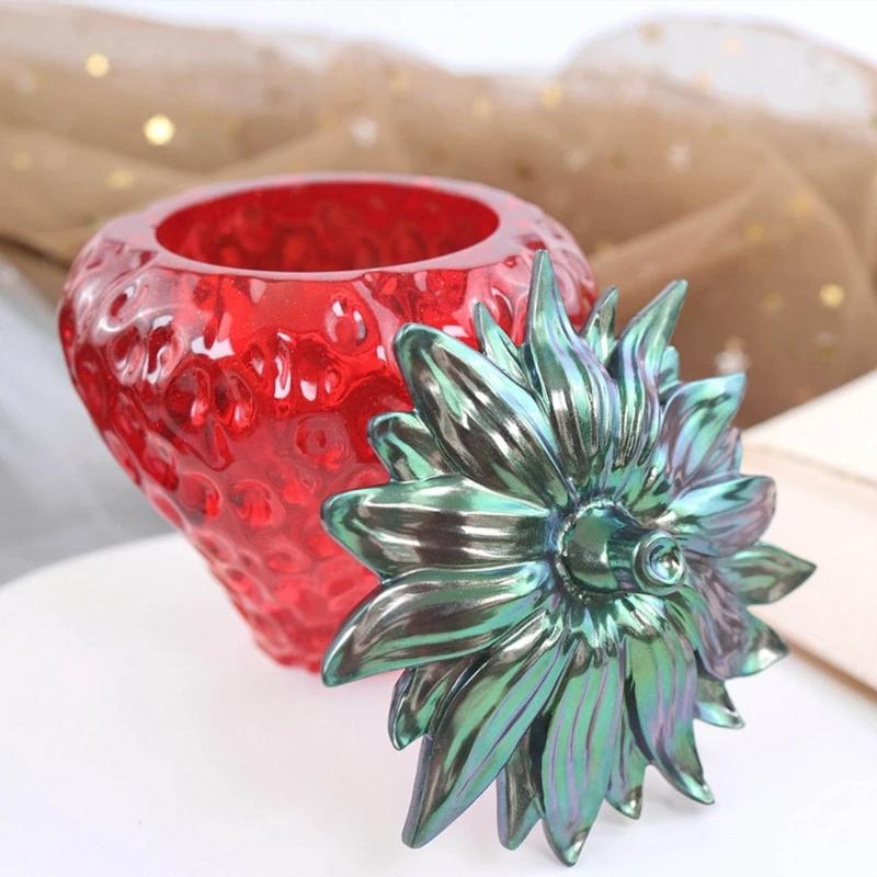 

2024 New Storage Box Resin Silicone Mold with Strawbery Shape Jewelry Boxes Epoxy Mold for Epoxy Resin DIY-Home Decoration
