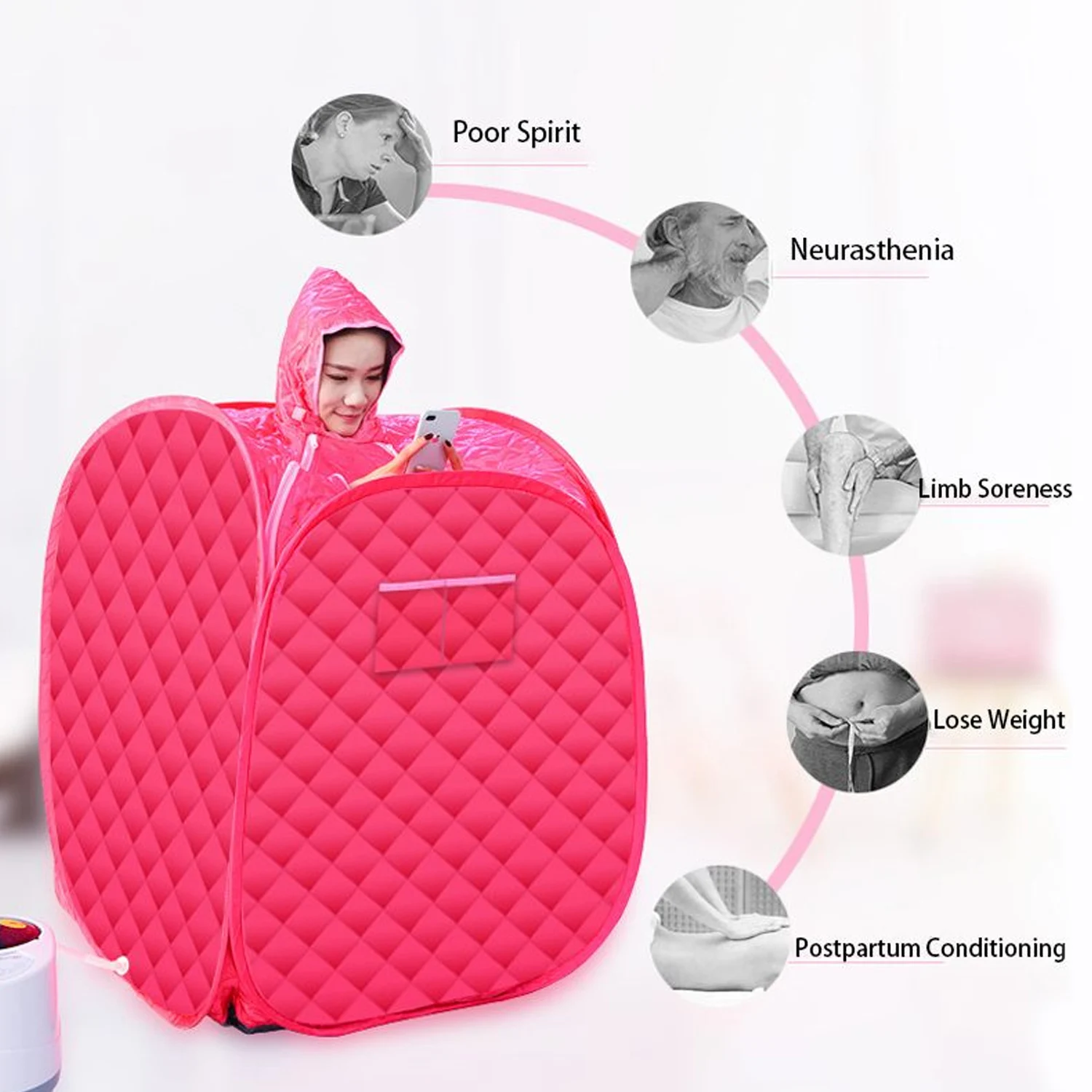 Portable Steam Sauna Portable Folding Steam Sauna SPA Room Tent without Steamer for One Person or Two People Weight Loss Full Body Slimming