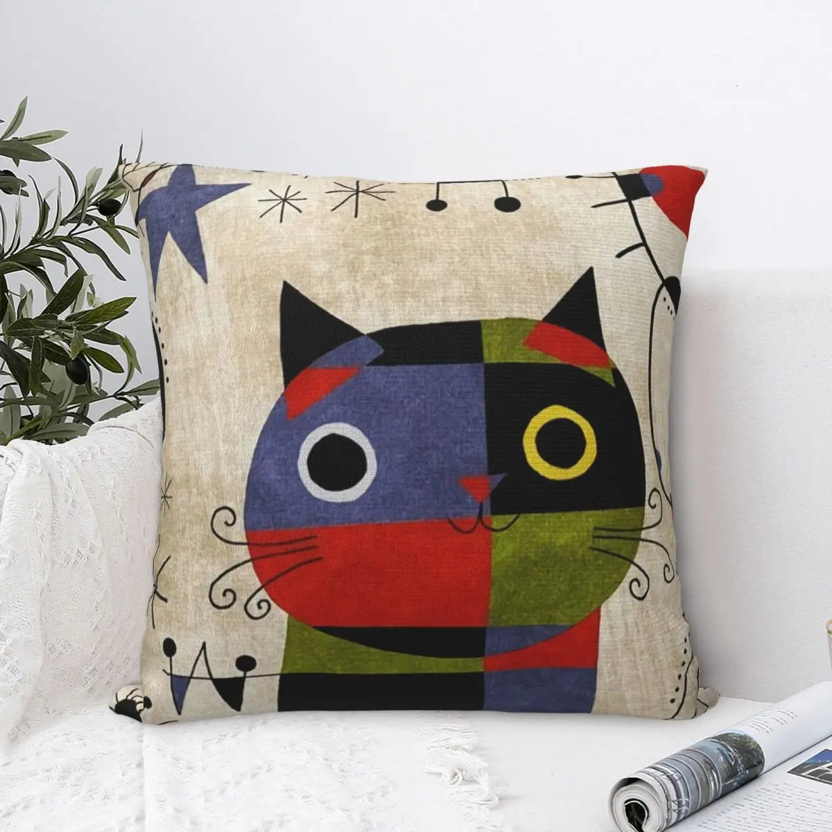 

JoAn MiRo Square Pillowcase Cushion Cover Comfort Pillow Case Polyester Throw Pillow cover For Home Bedroom Car
