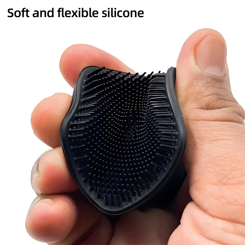 Exfoliating Silicone Facial Cleansing Brush Cleanser No Slip Handle Body Scrubber Cleans and Massages Skin Bathroom Accessories