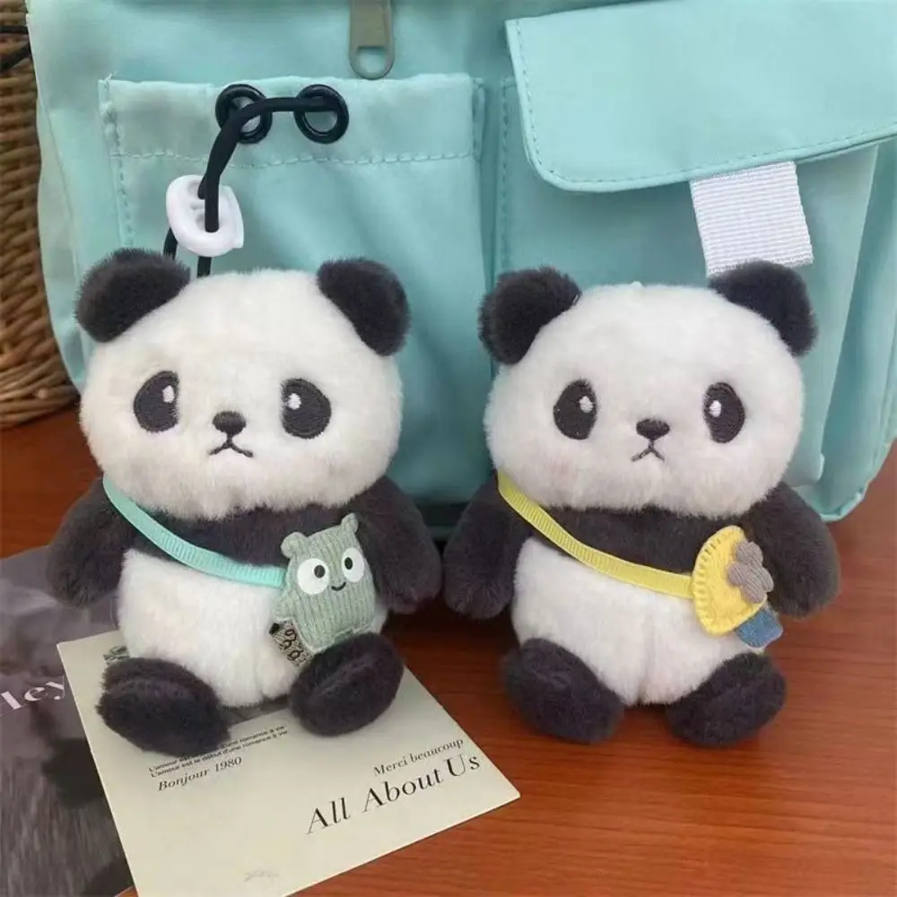 PP 면 귀여운 팬더 키 체인 트렌드 인형 봉제 인형, 한국 스타일 자동차 키 링 커플