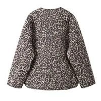 Autumn/Winter New Product Fashion Casual Women's Round Neck Curled Edge Long Sleeve Zipper Cotton Jacket Coat - Image 5