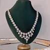 18K Pure White Gold Real Diamond 8.0ct H Luxury Full Diamonds Snowflake Necklace