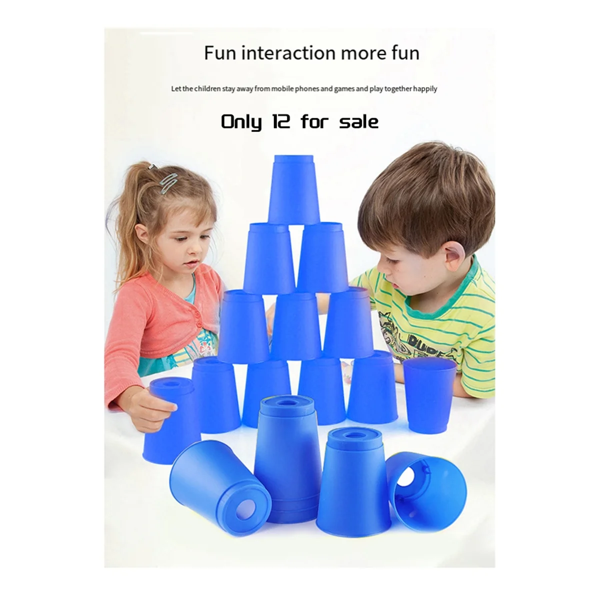 M15K12Pcs Kid Quick Stacking Cups Set Mini Speed Training Game Fun Stacking Cup Fast Paced Game for Boys Girls